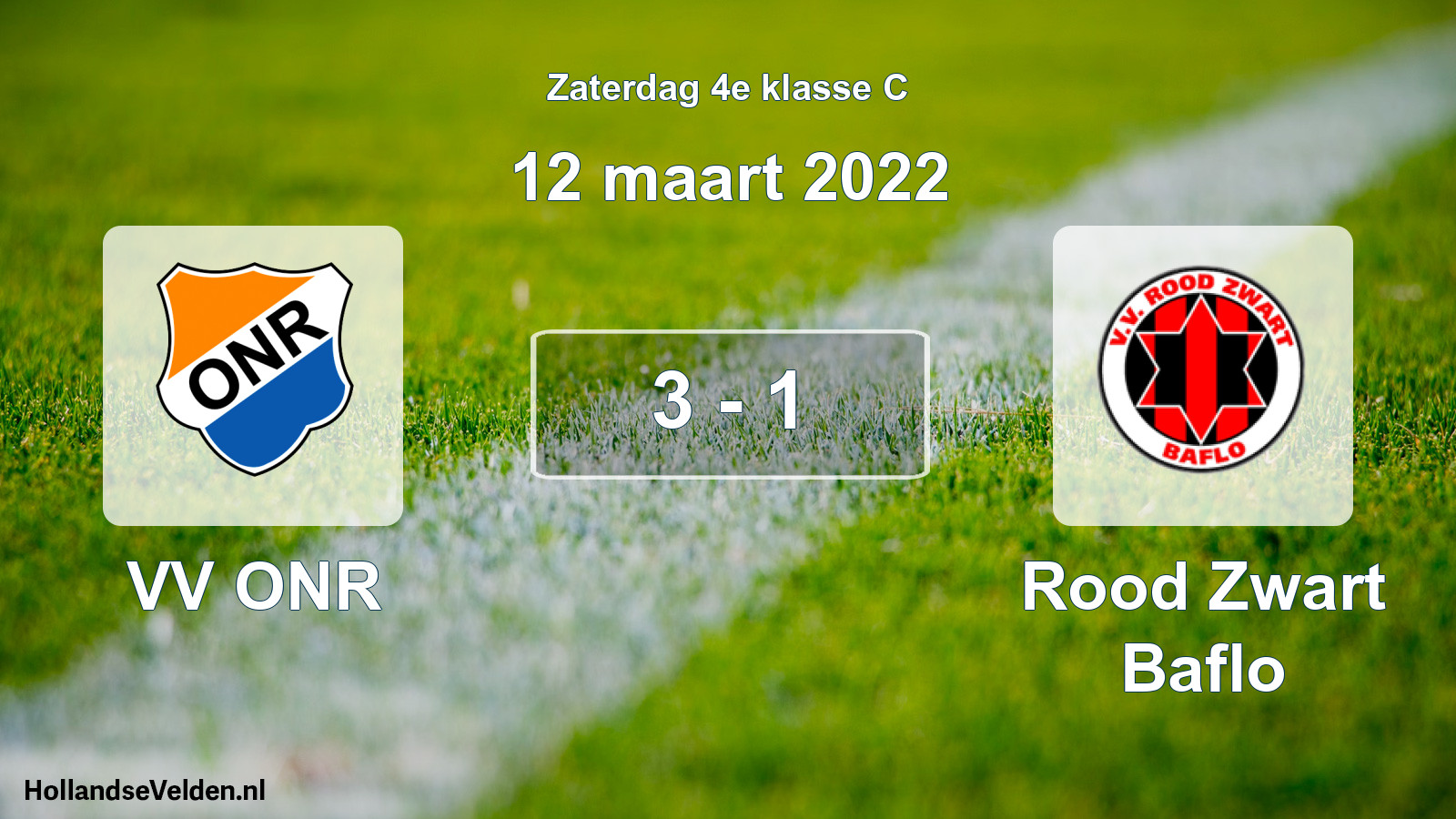 Total number of matches played: VV ONR - Rood Zwart Baflo 3 - 1 (12 March 2022)