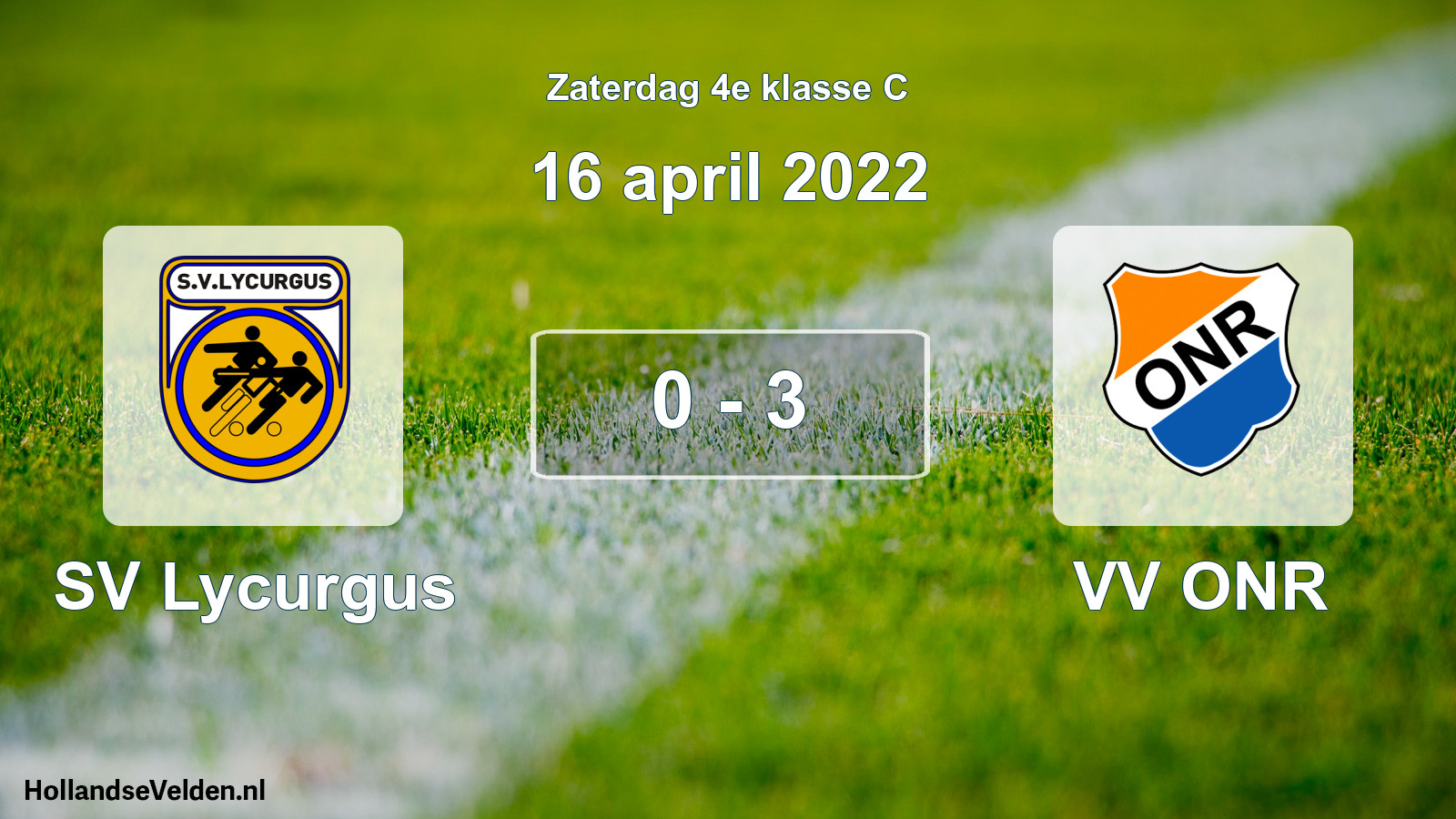 Total number of matches played: SV Lycurgus - VV ONR 0 - 3 (16 April 2022)