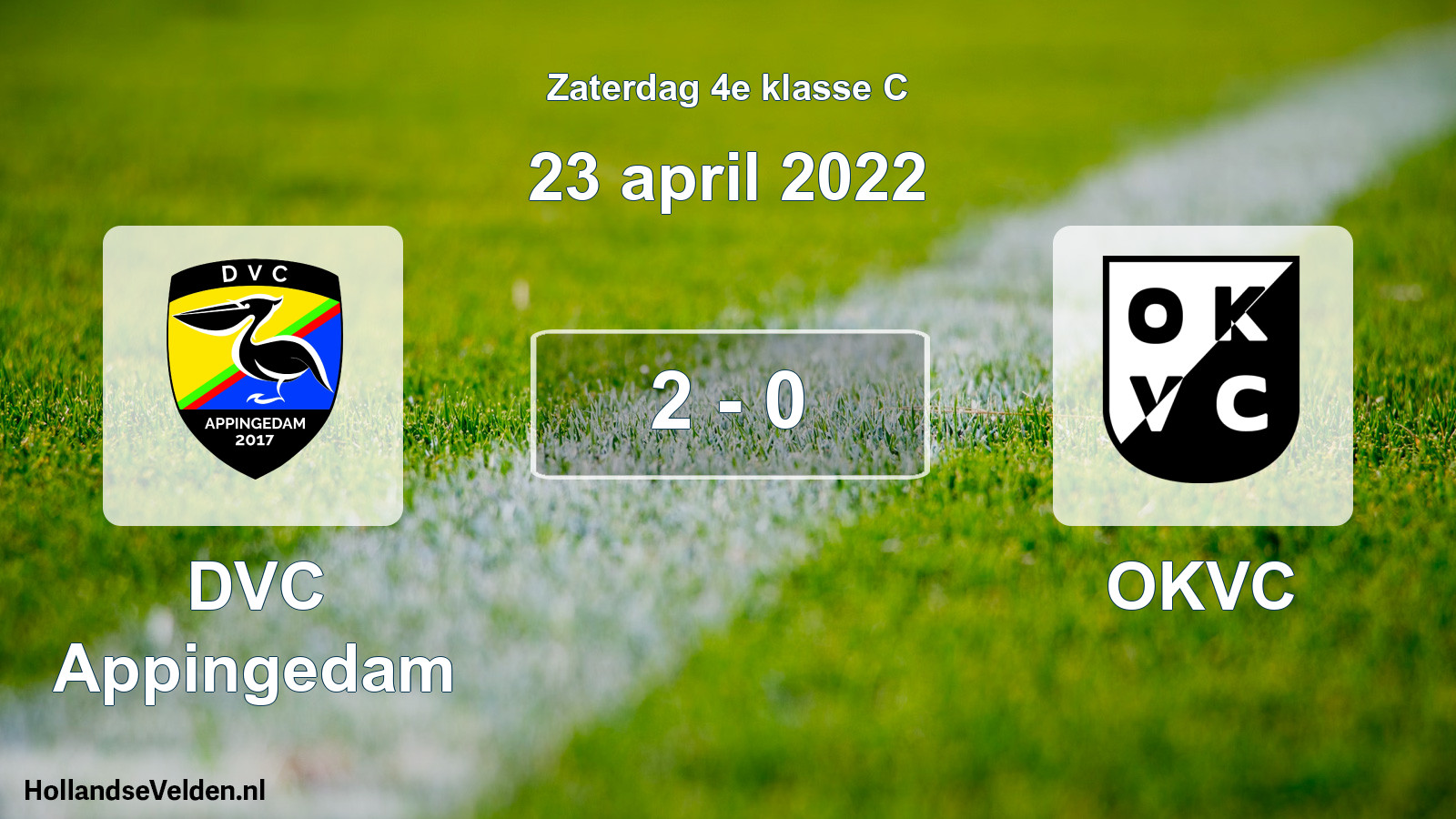 Total number of matches played: DVC Appingedam - OKVC 2 - 0 (23 April 2022)