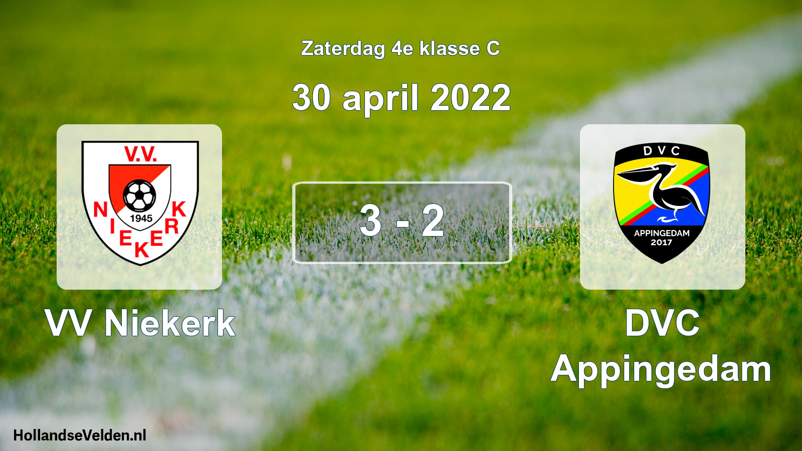 Total number of matches played: VV Niekerk - DVC Appingedam 3 - 2 (30 April 2022)