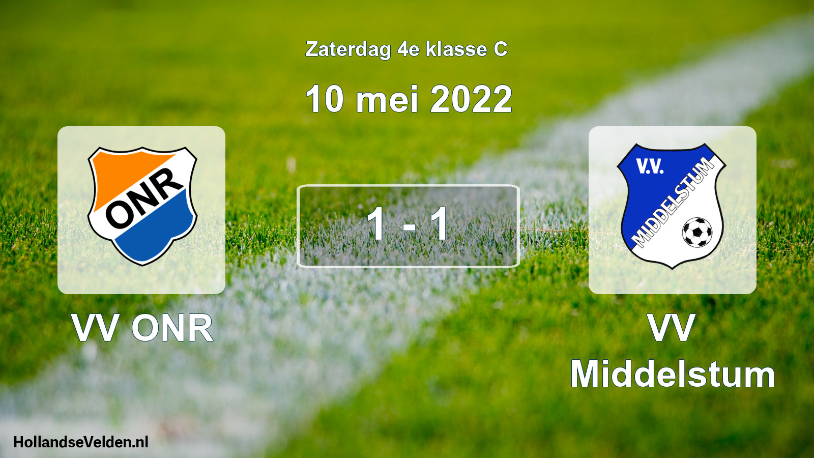 Total number of matches played: VV ONR - VV Middelstum 1 - 1 (10 May 2022)