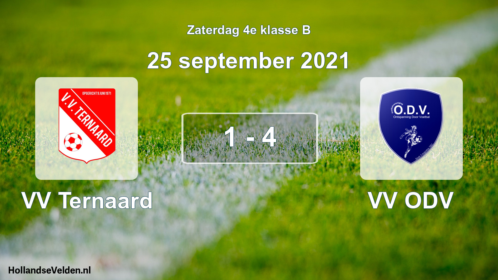 Total number of matches played: VV Ternaard - VV ODV 1 - 4 (25 September 2021)