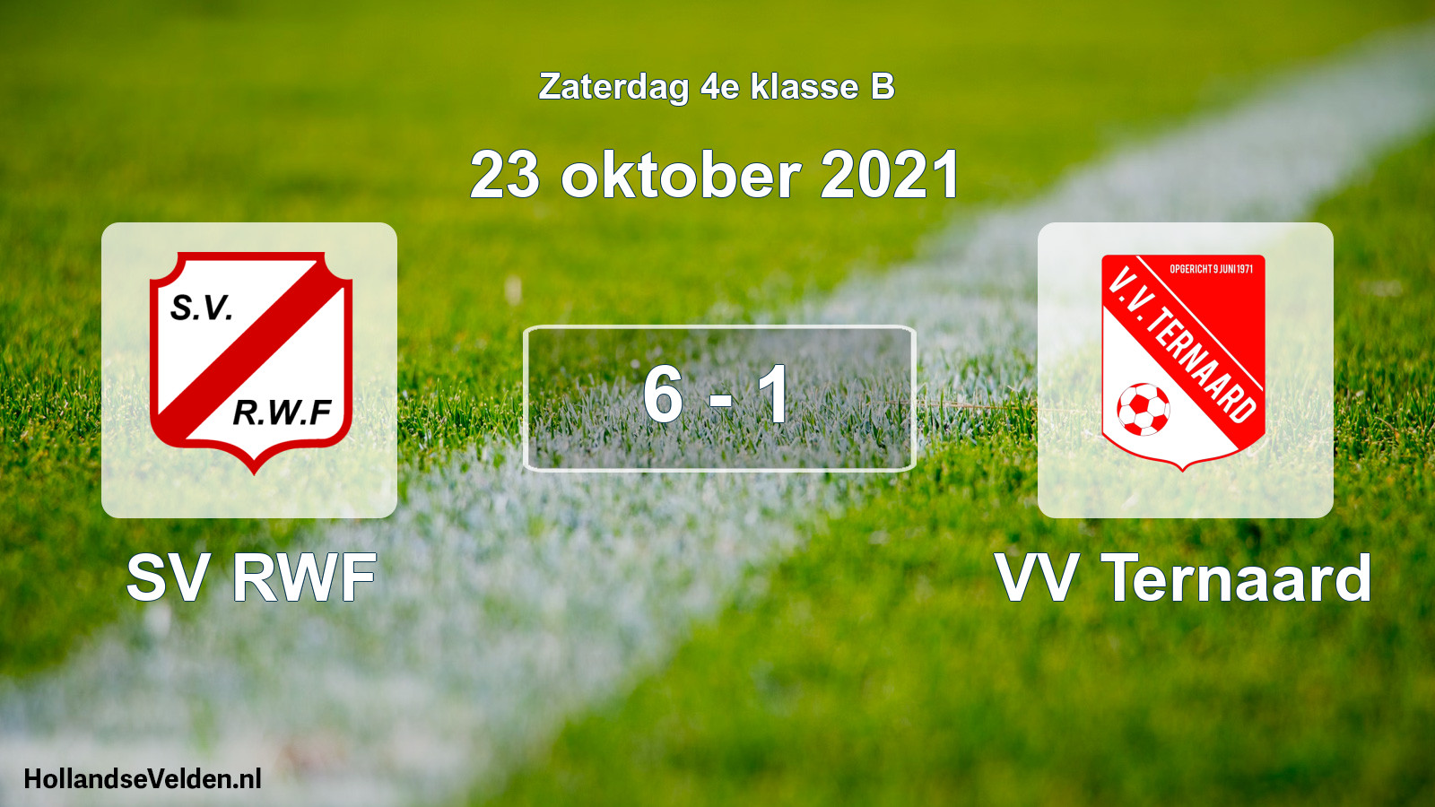 Total number of matches played: SV RWF - VV Ternaard 6 - 1 (23 October 2021)