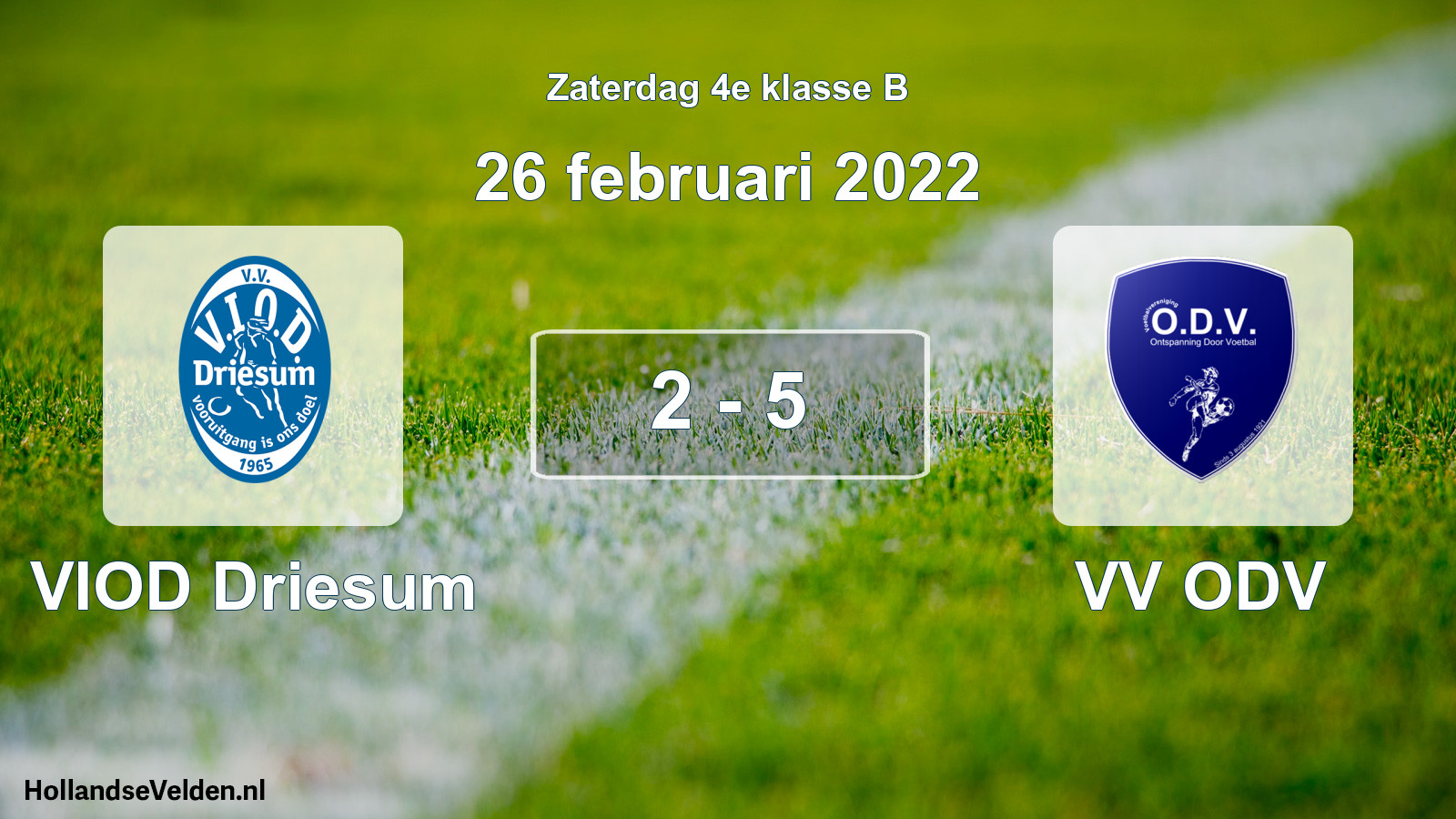 Total number of matches played: VIOD Driesum - VV ODV 2 - 5 (26 February 2022)