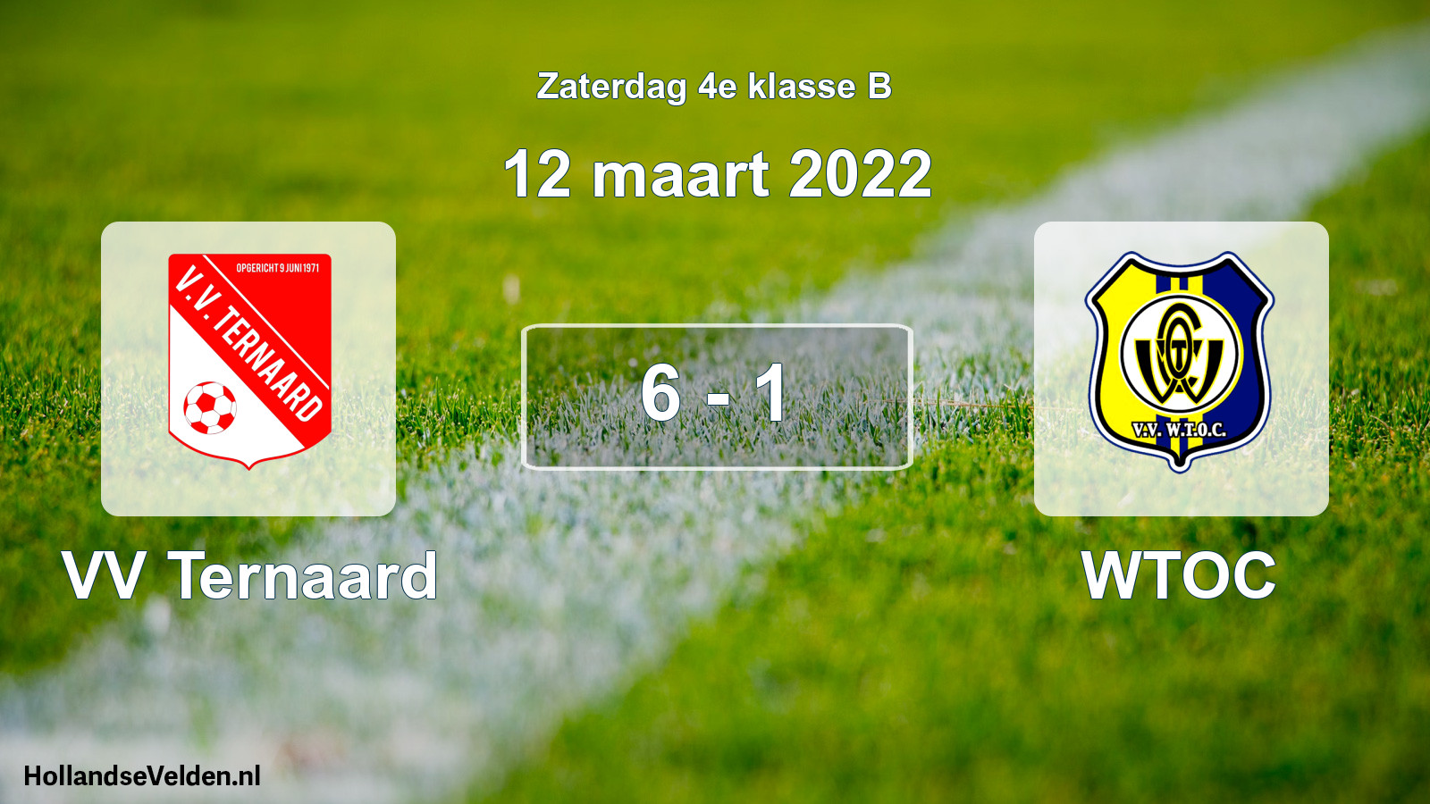 Total number of matches played: VV Ternaard - WTOC 6 - 1 (12 March 2022)