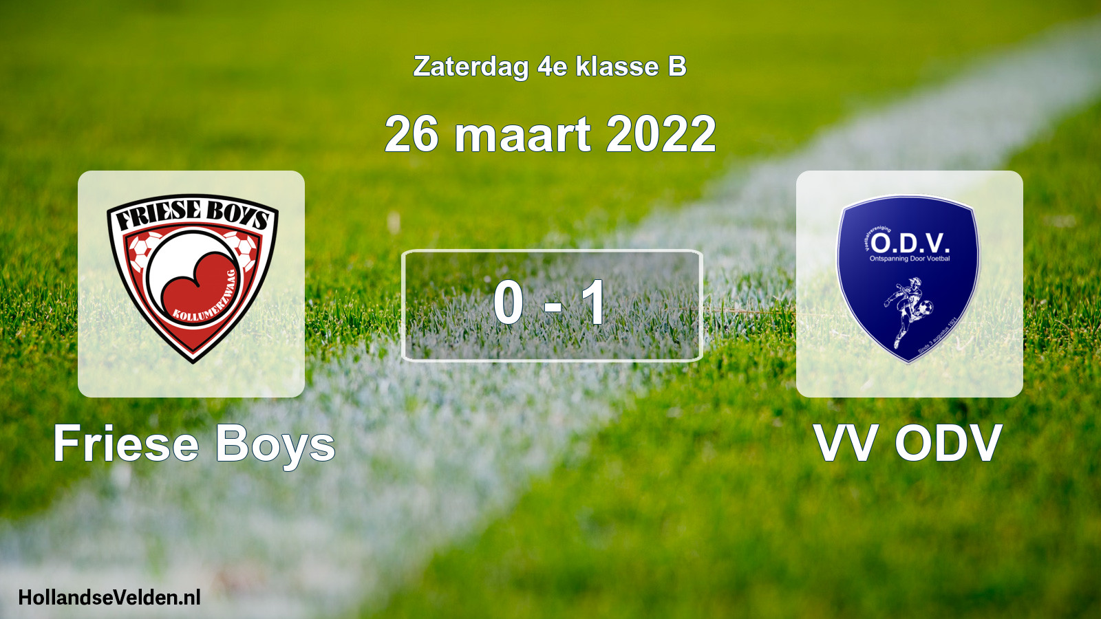 Total number of matches played: Friese Boys - VV ODV 0 - 1 (26 March 2022)
