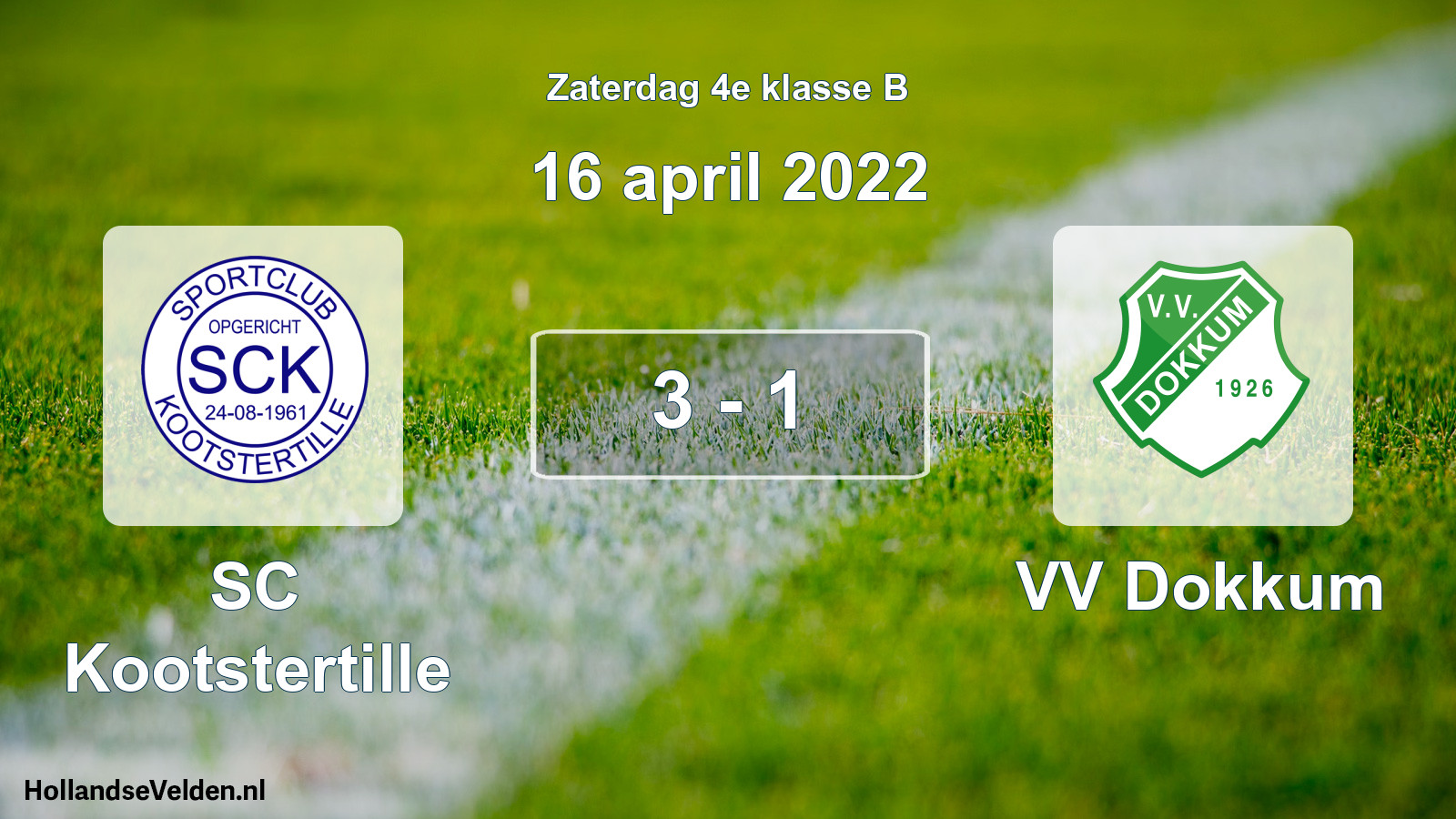 Total number of matches played: SC Kootstertille - VV Dokkum 3 - 1 (16 April 2022)