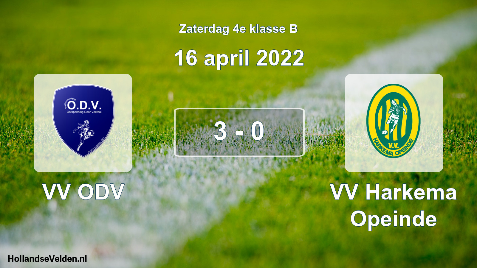 Total number of matches played: VV ODV - VV Harkema Opeinde 3 - 0 (16 April 2022)