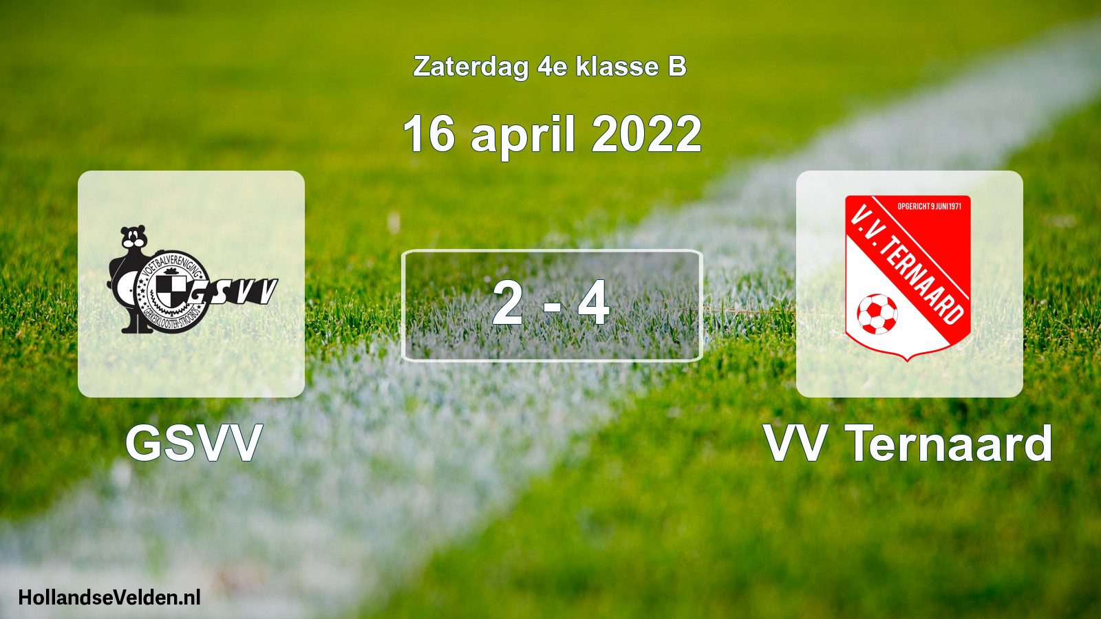 Total number of matches played: GSVV - VV Ternaard 2 - 4 (16 April 2022)