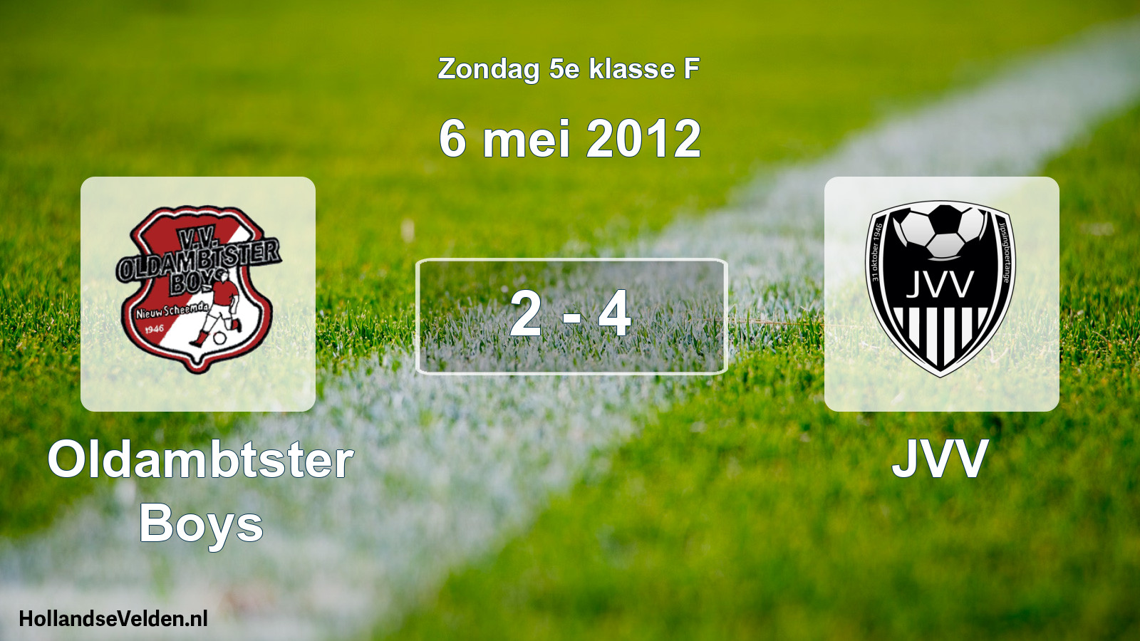Total number of matches played: Oldambtster Boys - JVV 2 - 4 (6 May 2012)