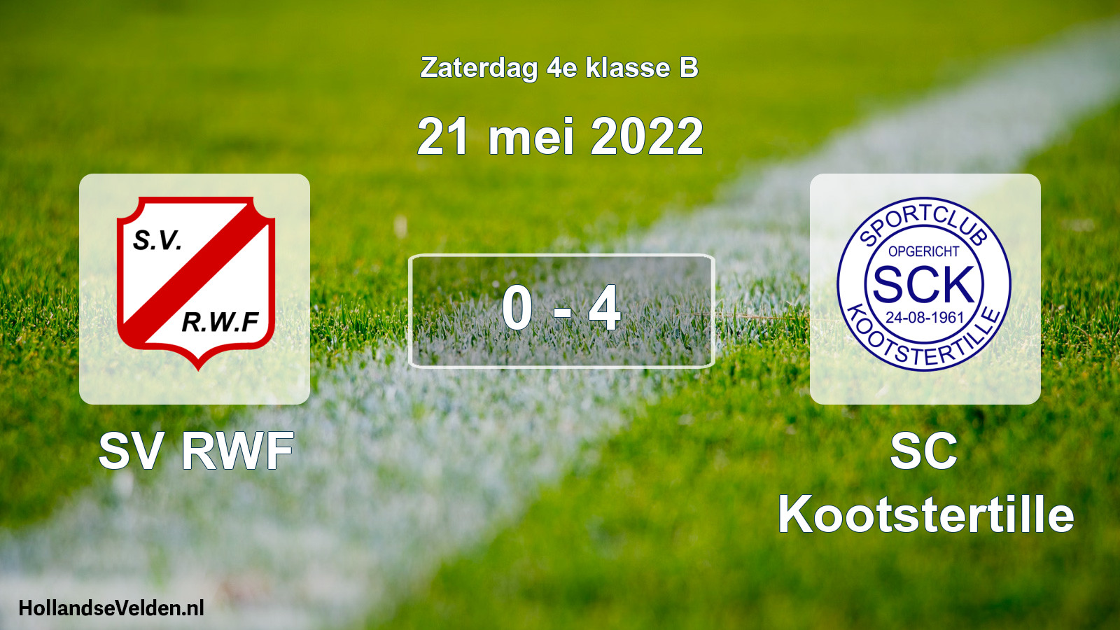 Total number of matches played: SV RWF - SC Kootstertille 0 - 4 (21 May 2022)