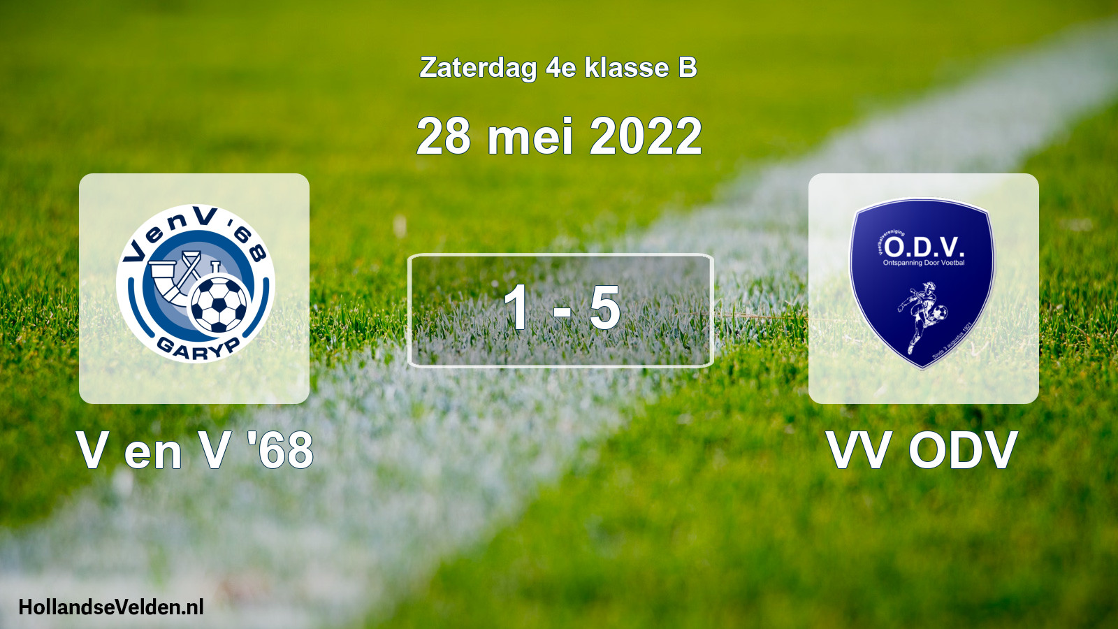 Total number of matches played: V en V '68 - VV ODV 1 - 5 (28 May 2022)