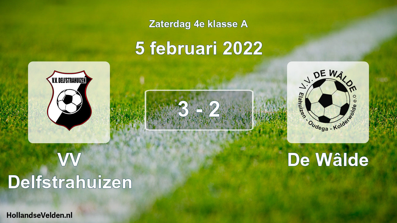 Total number of matches played: VV Delfstrahuizen - De Wâlde 3 - 2 (5 February 2022)