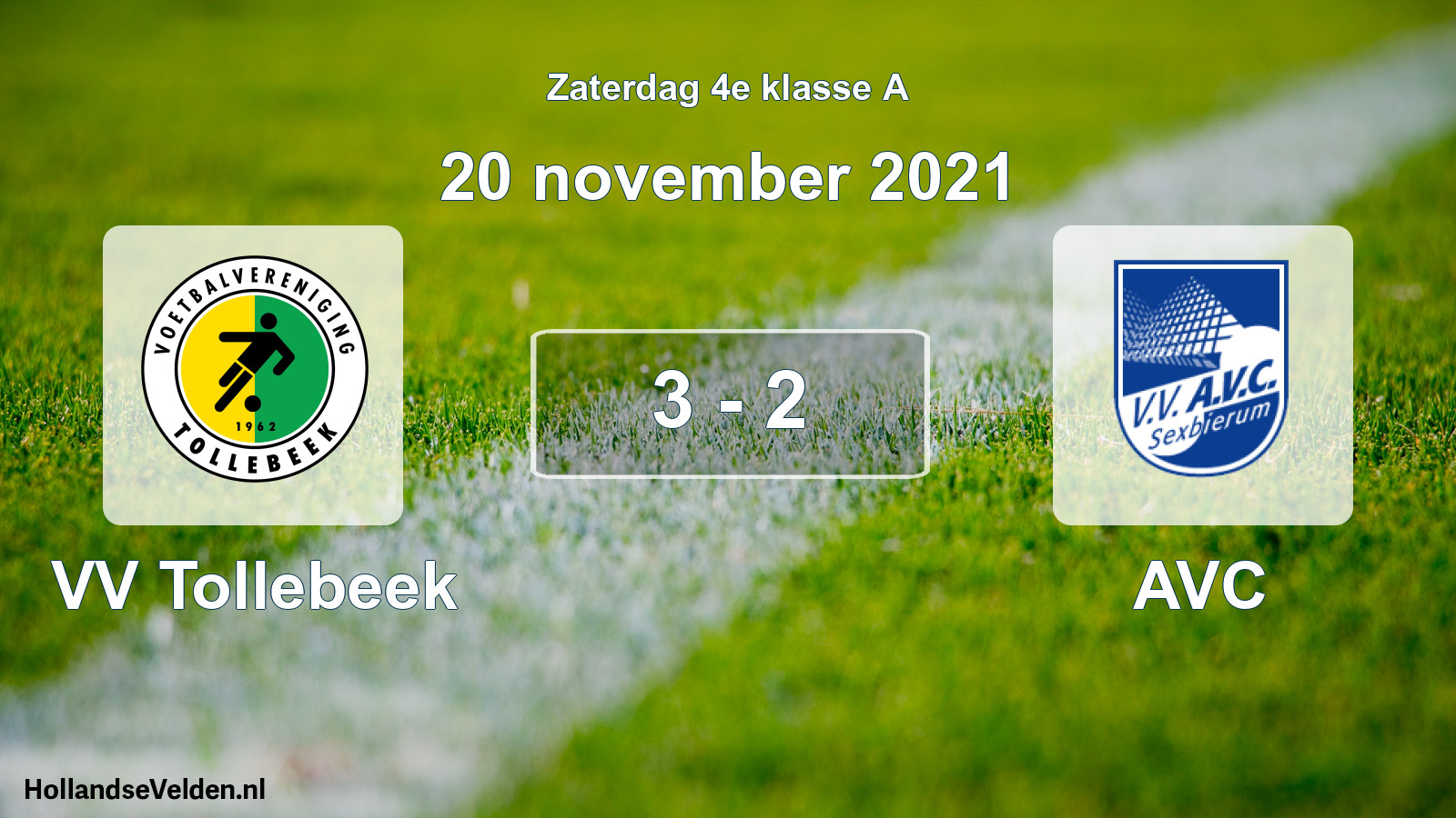 Total number of matches played: VV Tollebeek - AVC 3 - 2 (20 November 2021)