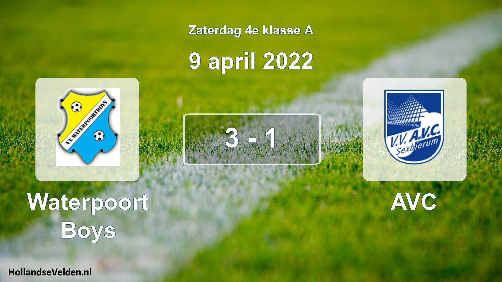Total number of matches played: Waterpoort Boys - AVC 3 - 1 (9 April 2022)
