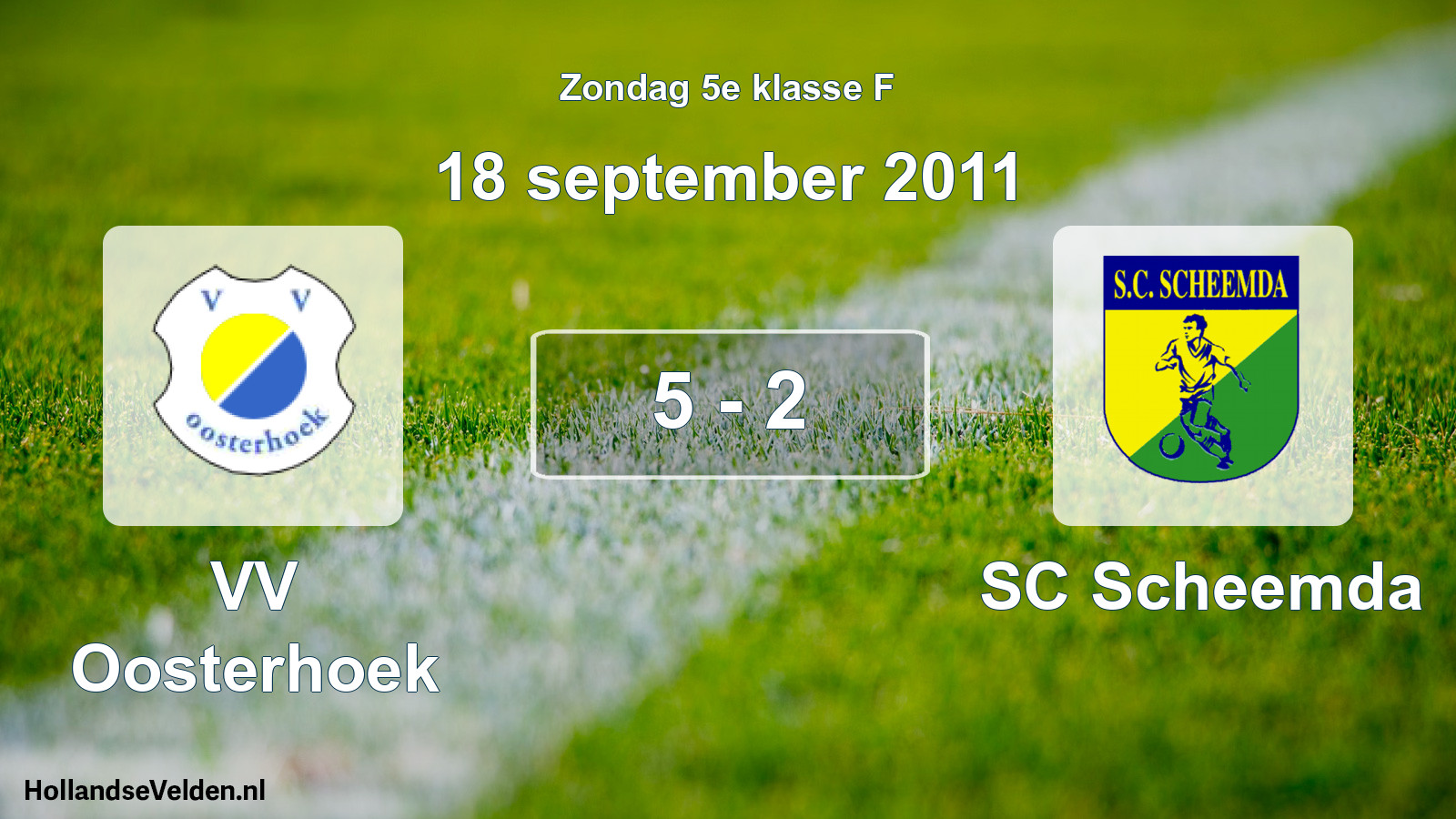 Total number of matches played: VV Oosterhoek - SC Scheemda 5 - 2 (18 September 2011)