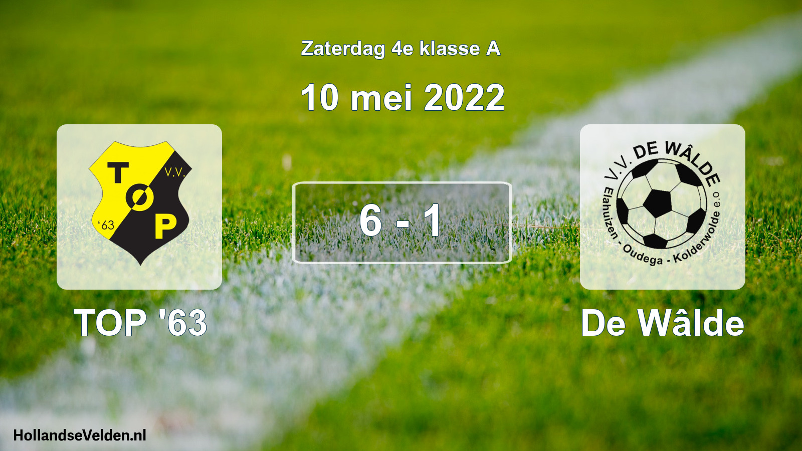 Total number of matches played: TOP '63 - De Wâlde 6 - 1 (10 May 2022)