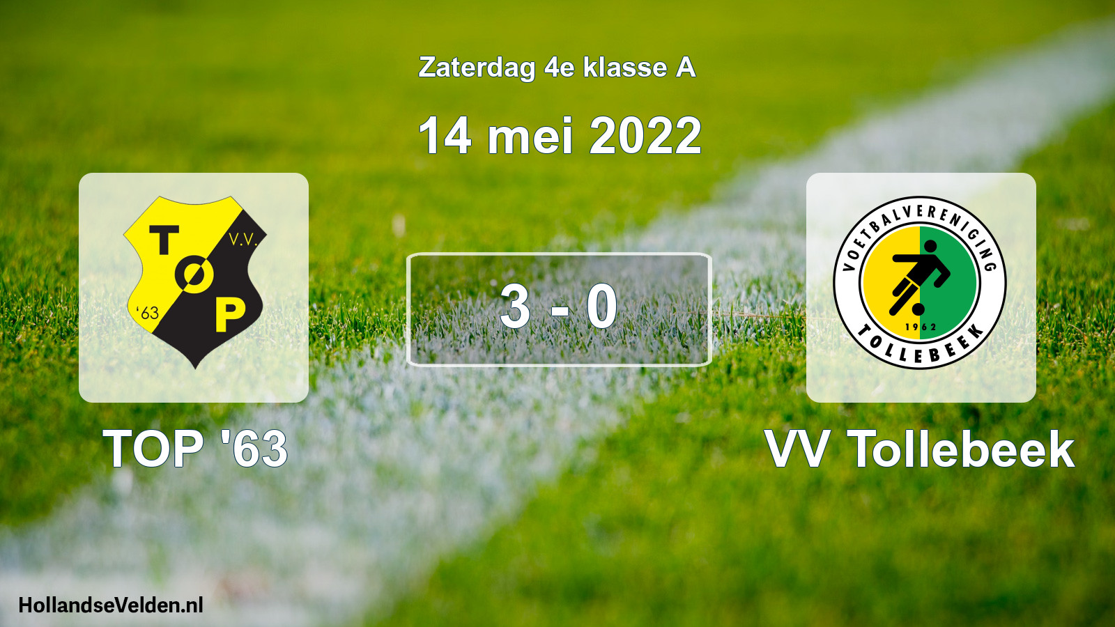 Total number of matches played: TOP '63 - VV Tollebeek 3 - 0 (14 May 2022)