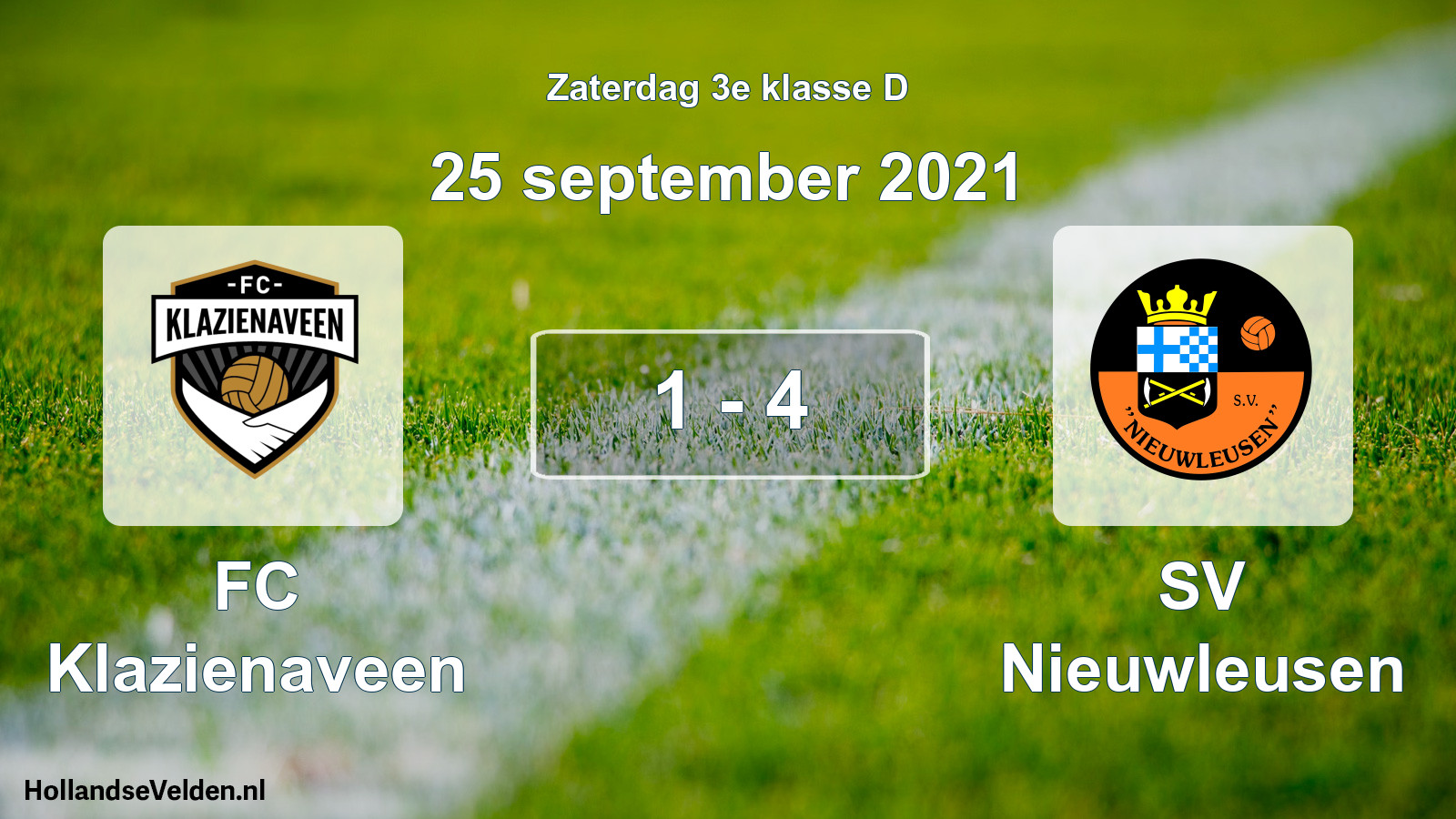 Total number of matches played: FC Klazienaveen - SV Nieuwleusen 1 - 4 (25 September 2021)