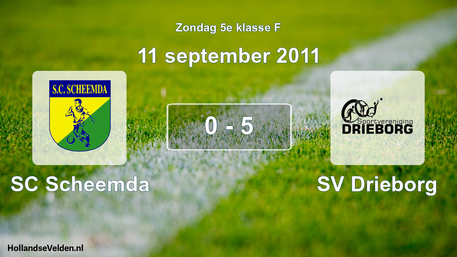 Total number of matches played: SC Scheemda - SV Drieborg 0 - 5 (11 September 2011)