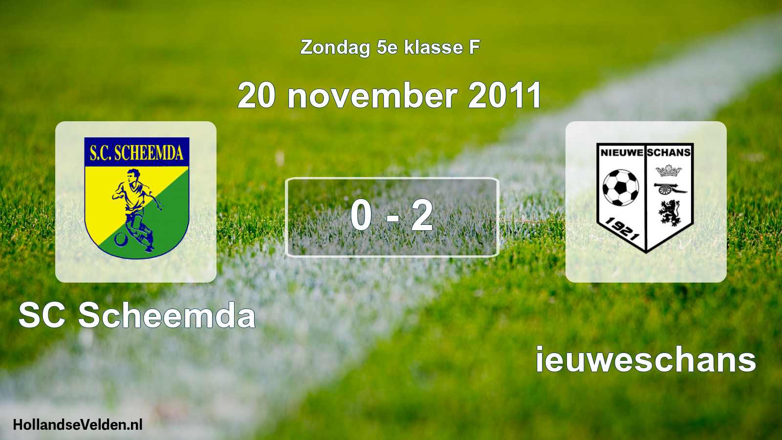 Total number of matches played: SC Scheemda - Nieuweschans 0 - 2 (20 November 2011)