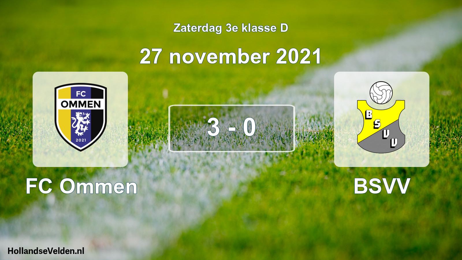Total number of matches played: FC Ommen - BSVV 3 - 0 (27 November 2021)