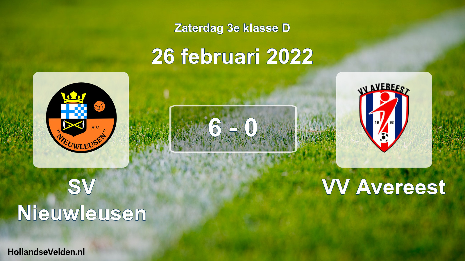 Total number of matches played: SV Nieuwleusen - VV Avereest 6 - 0 (26 February 2022)