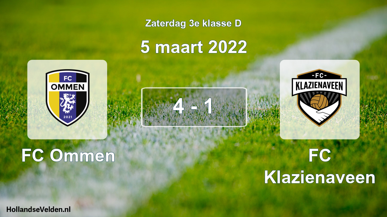 Total number of matches played: FC Ommen - FC Klazienaveen 4 - 1 (5 March 2022)
