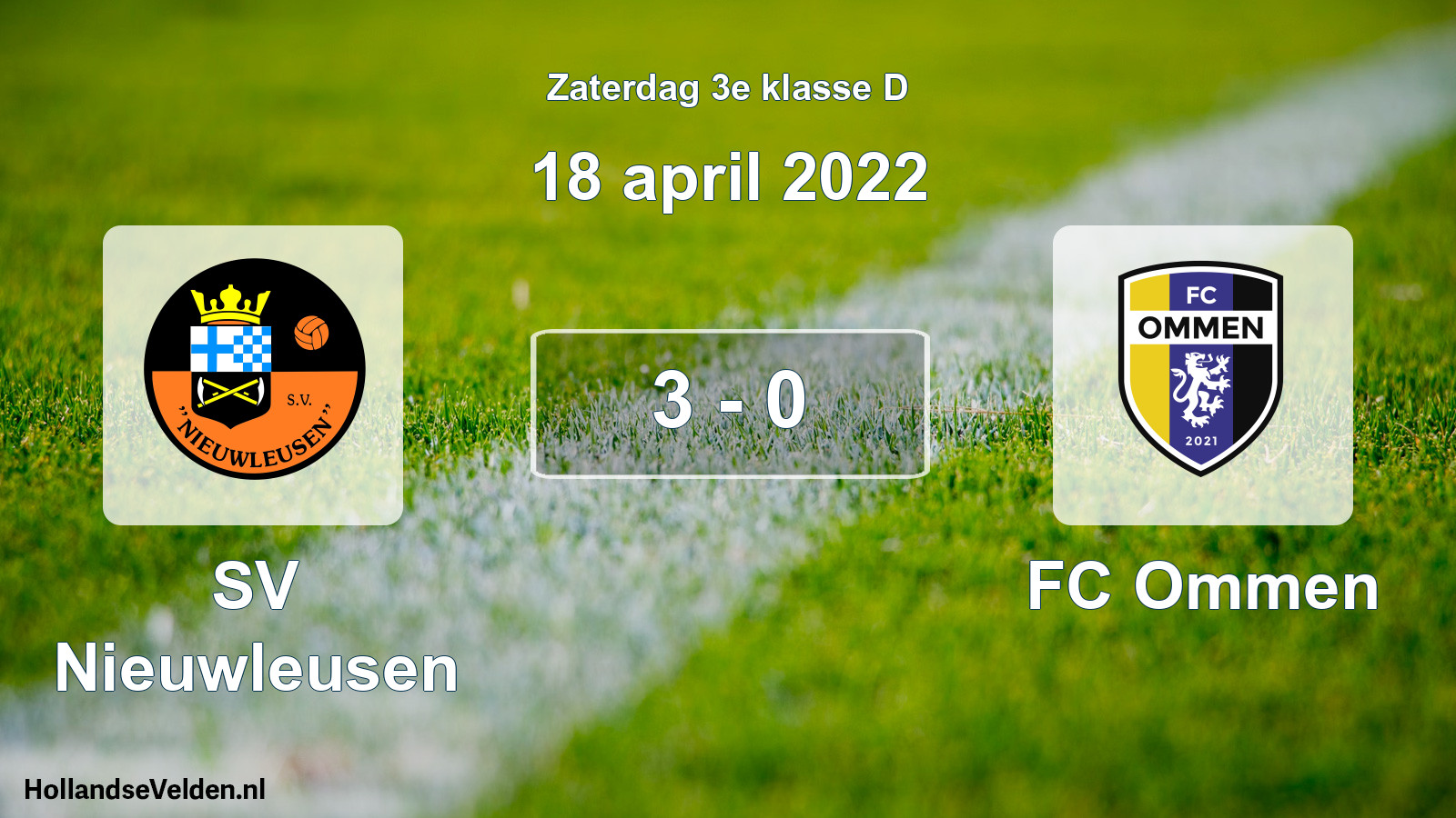 Total number of matches played: SV Nieuwleusen - FC Ommen 3 - 0 (18 April 2022)