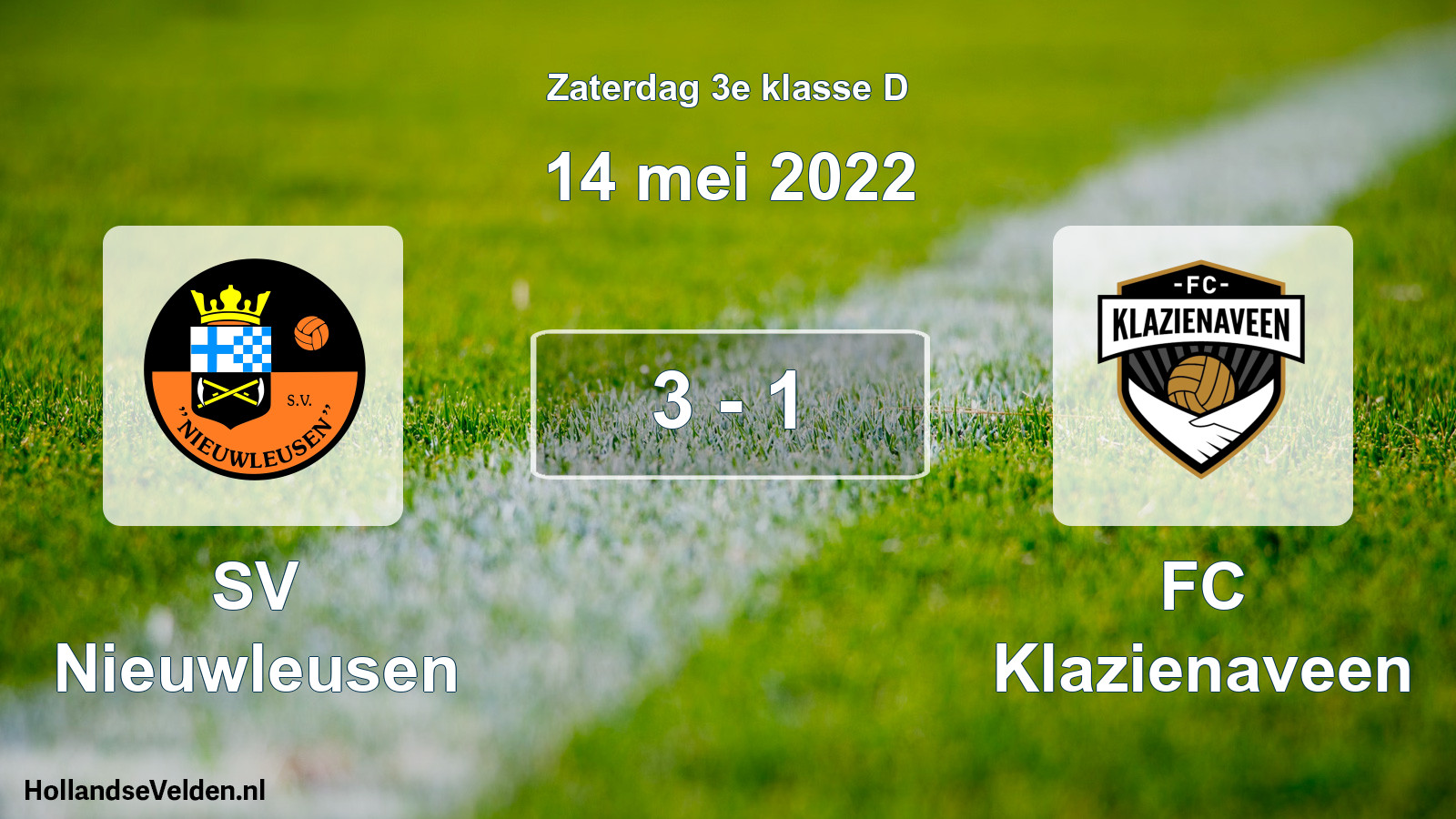 Total number of matches played: SV Nieuwleusen - FC Klazienaveen 3 - 1 (14 May 2022)