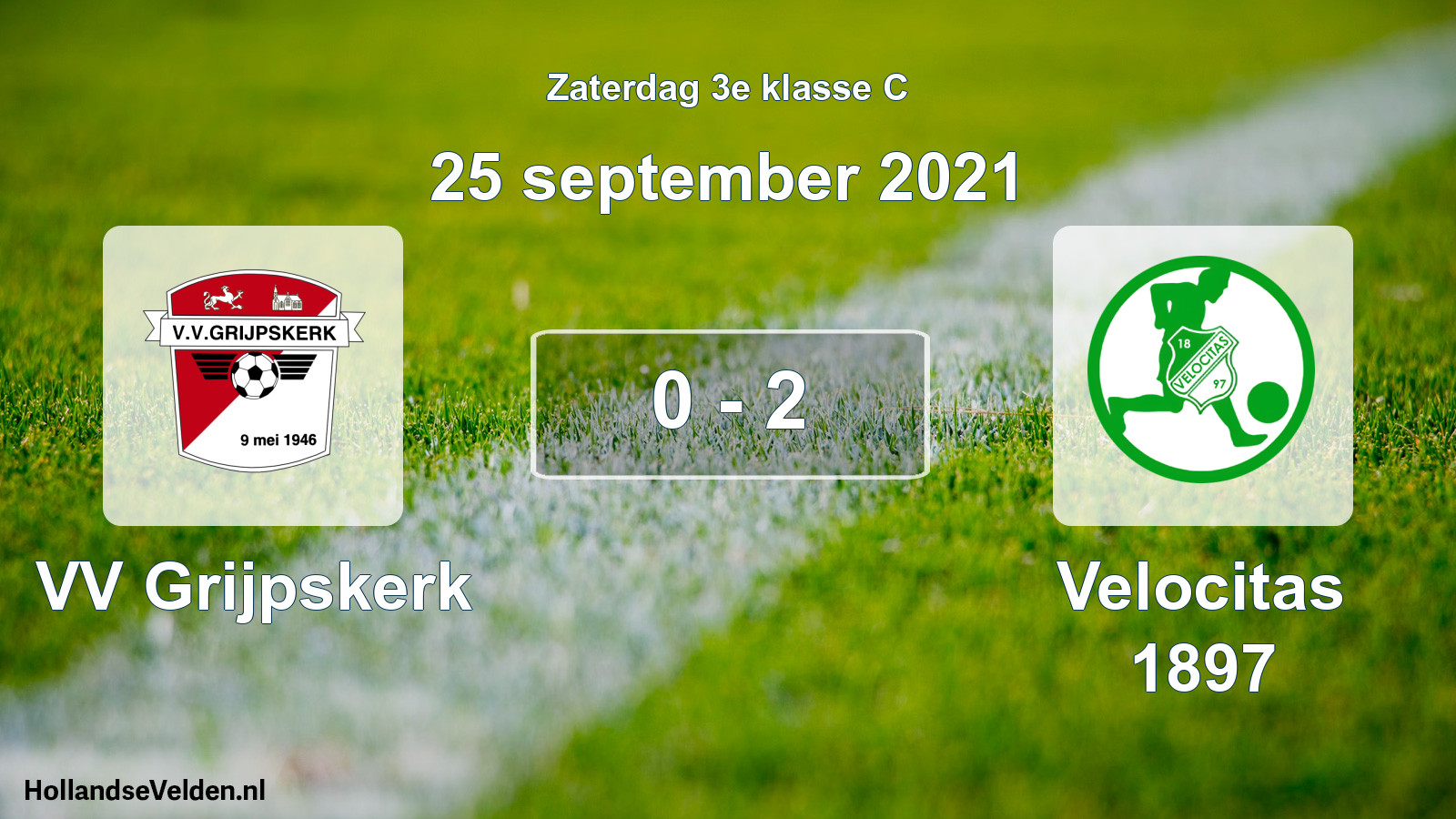 Total number of matches played: VV Grijpskerk - Velocitas 1897 0 - 2 (25 September 2021)