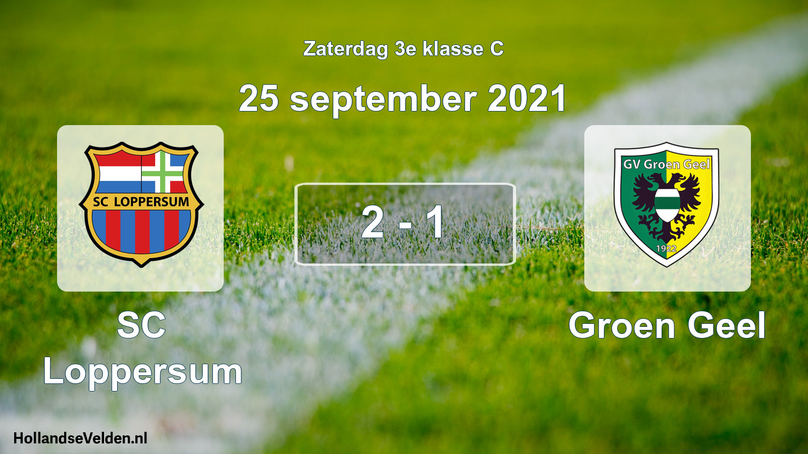 Total number of matches played: SC Loppersum - Groen Geel 2 - 1 (25 September 2021)