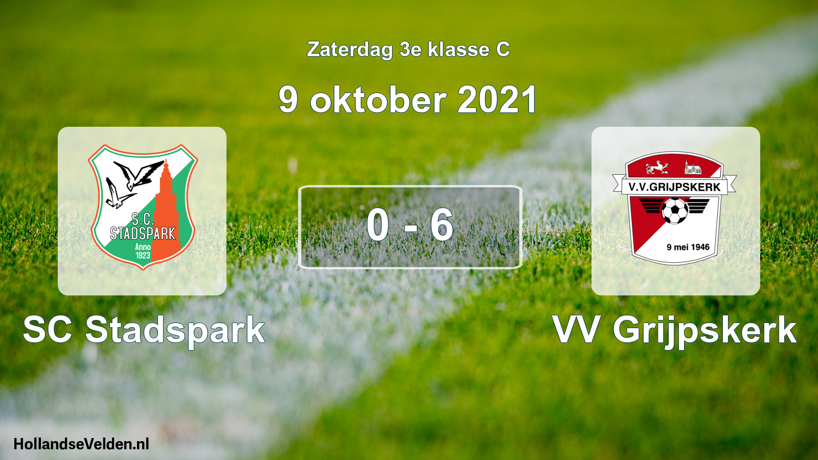 Total number of matches played: SC Stadspark - VV Grijpskerk 0 - 6 (9 October 2021)