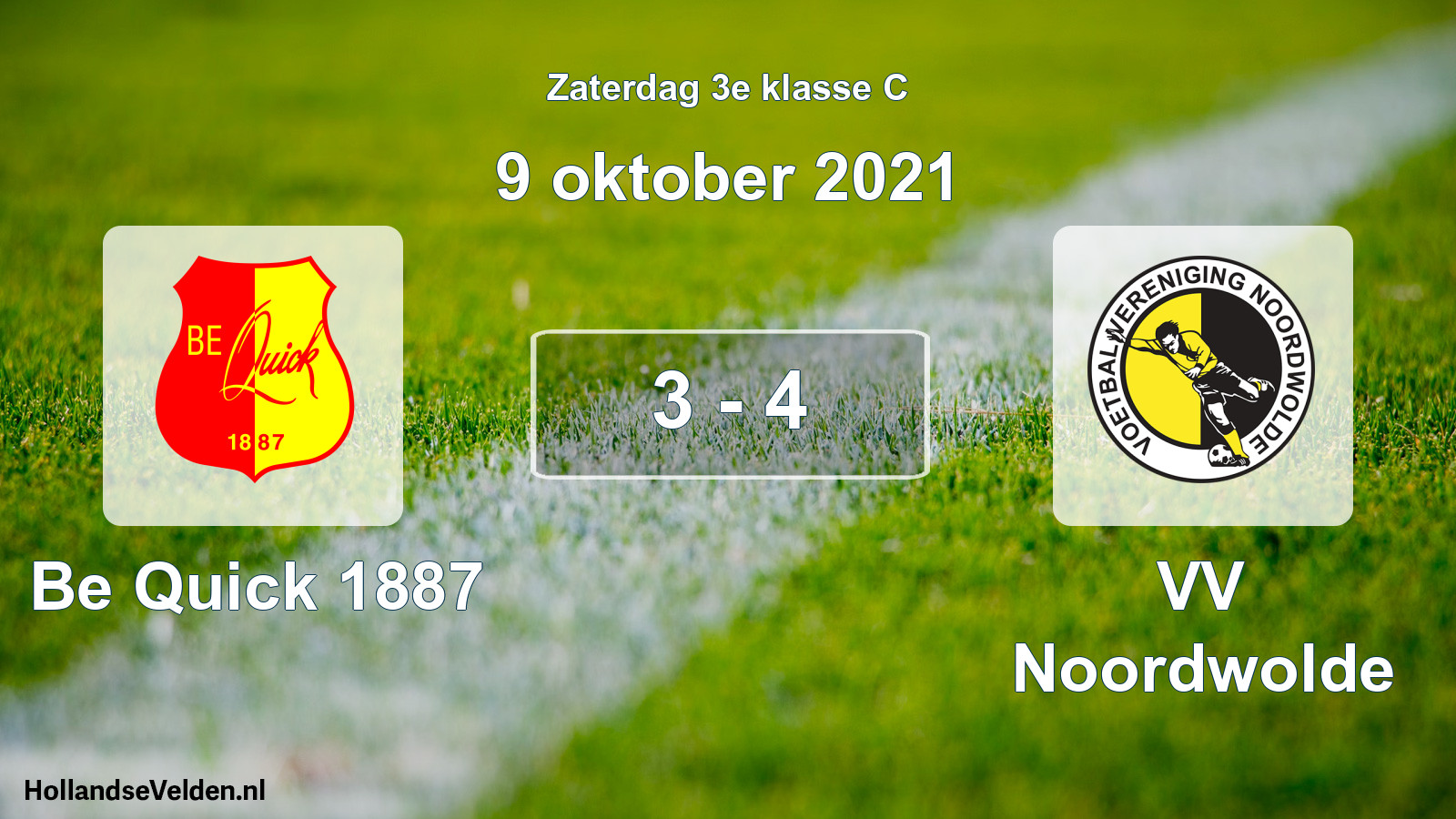 Total number of matches played: Be Quick 1887 - VV Noordwolde 3 - 4 (9 October 2021)