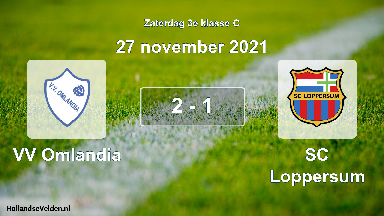 Total number of matches played: VV Omlandia - SC Loppersum 2 - 1 (27 November 2021)