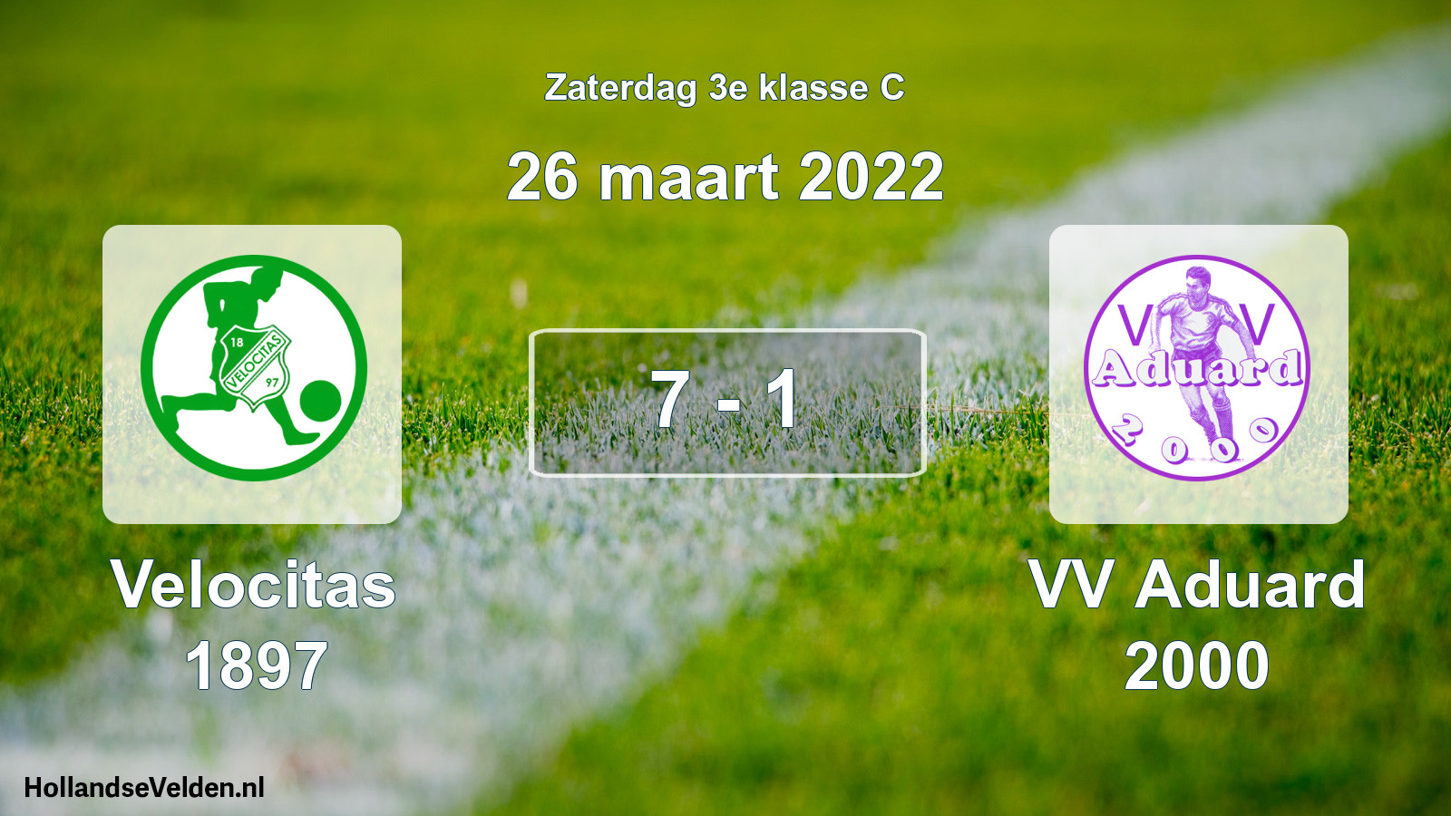 Total number of matches played: Velocitas 1897 - VV Aduard 2000 7 - 1 (26 March 2022)