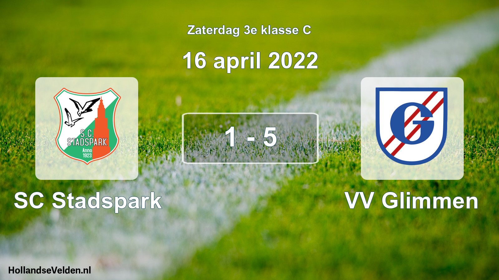 Total number of matches played: SC Stadspark - VV Glimmen 1 - 5 (16 April 2022)