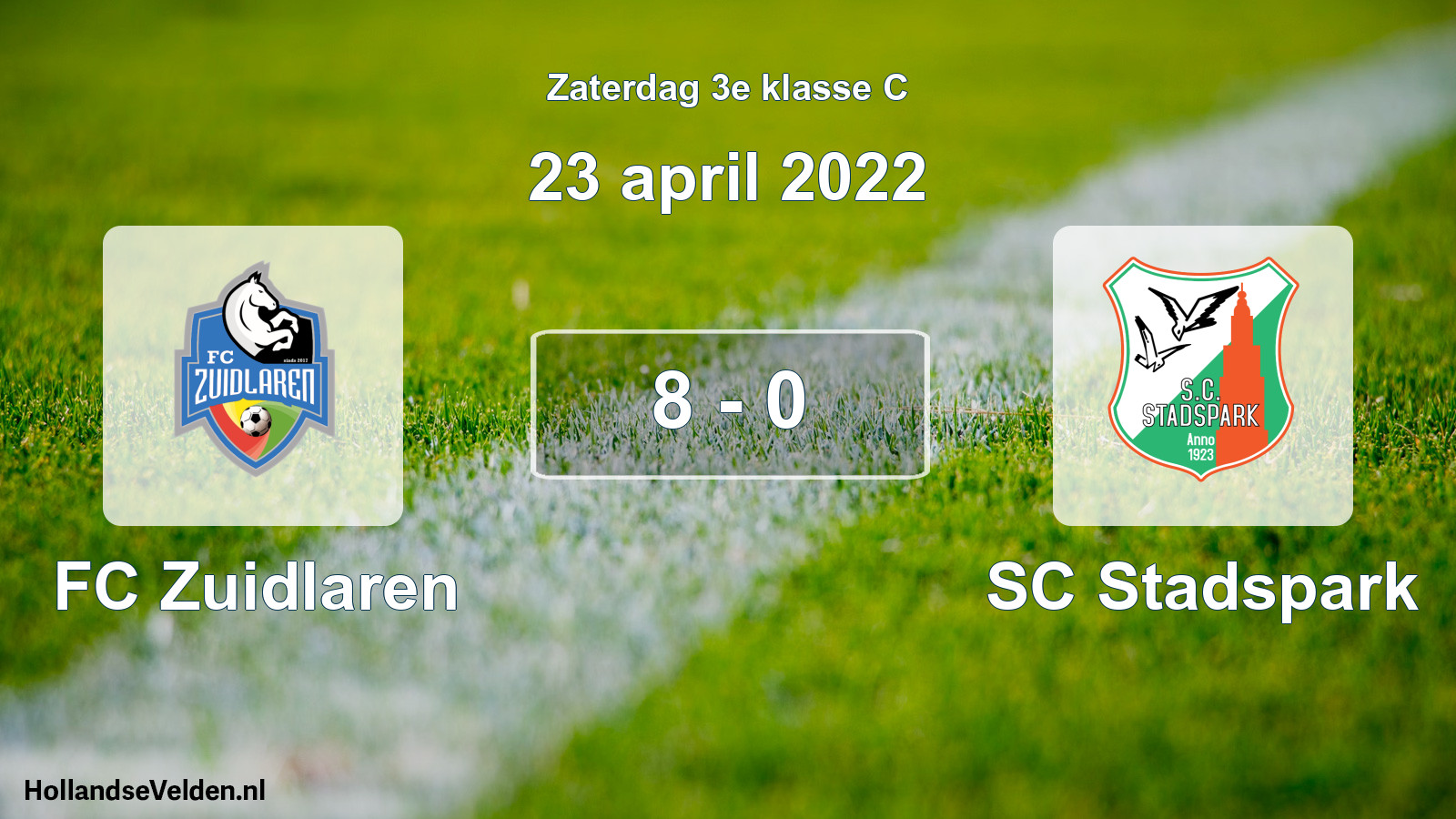 Total number of matches played: FC Zuidlaren - SC Stadspark 8 - 0 (23 April 2022)