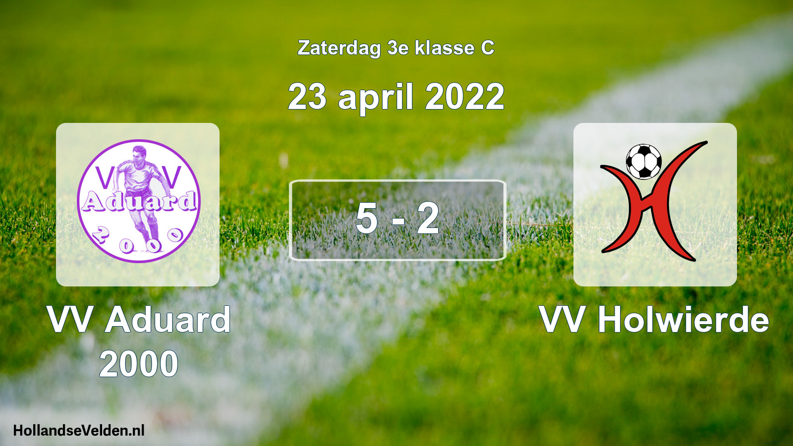 Total number of matches played: VV Aduard 2000 - VV Holwierde 5 - 2 (23 April 2022)