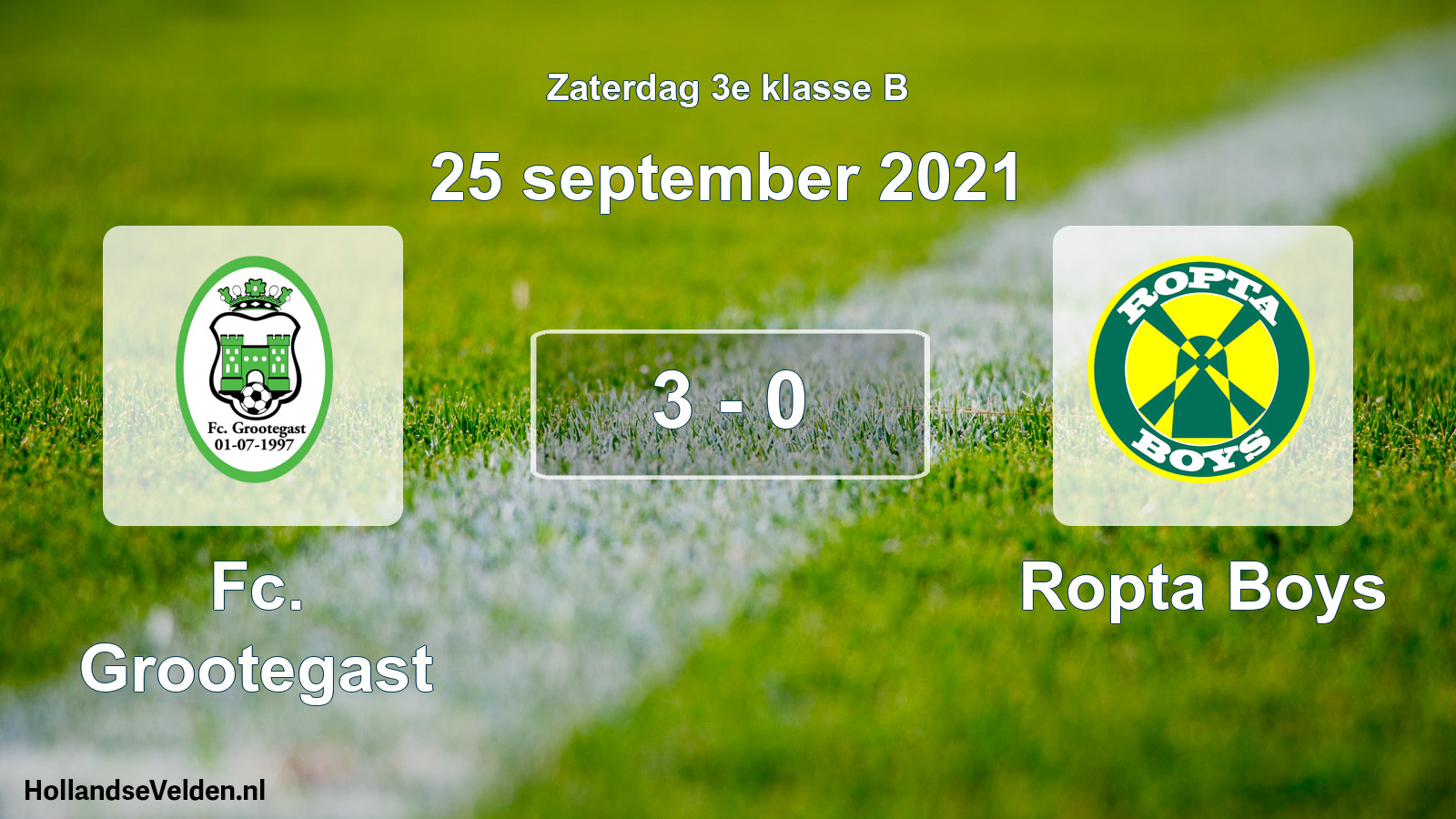 Total number of matches played: Fc. Grootegast - Ropta Boys 3 - 0 (25 September 2021)