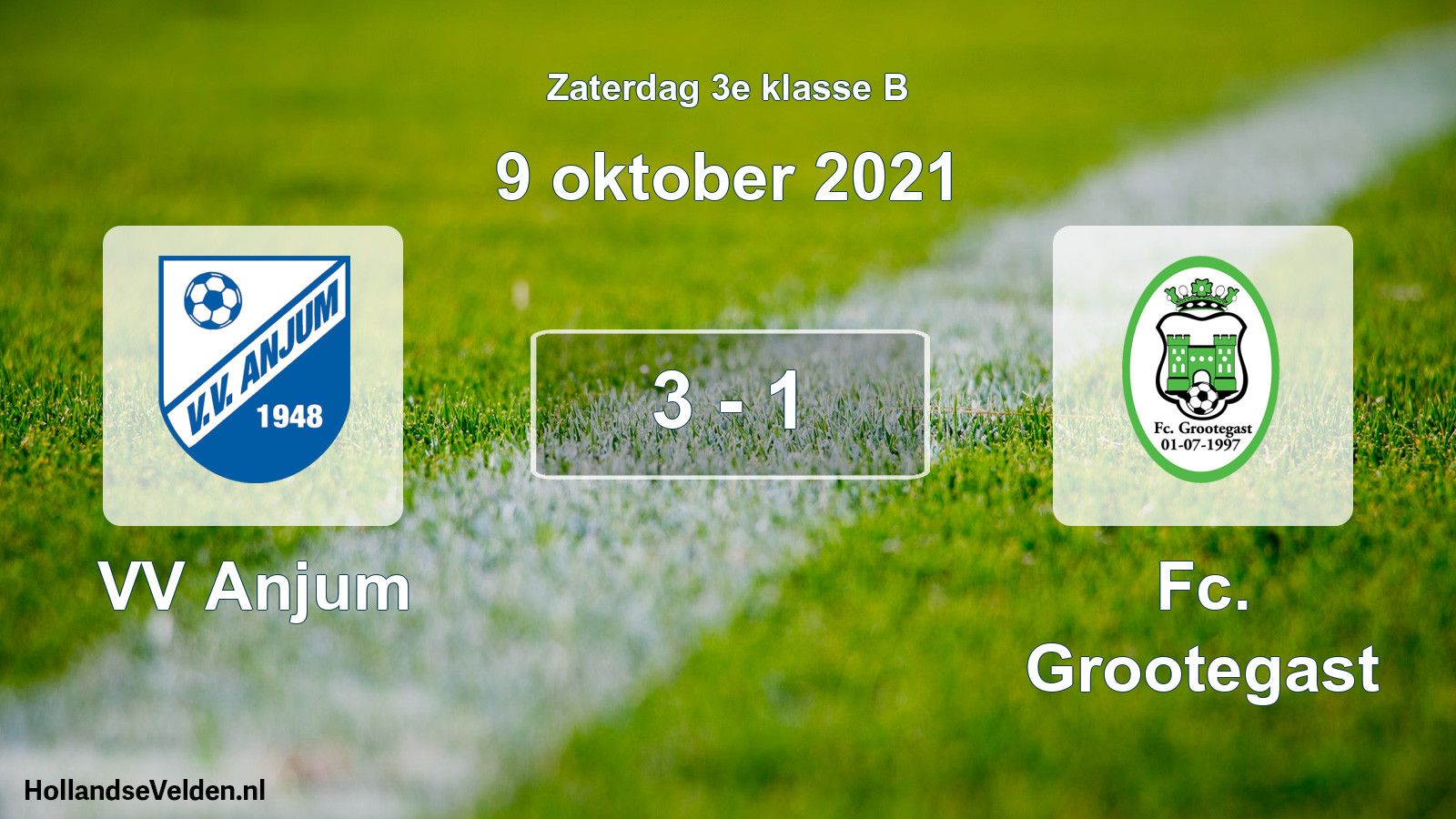 Total number of matches played: VV Anjum - Fc. Grootegast 3 - 1 (9 October 2021)