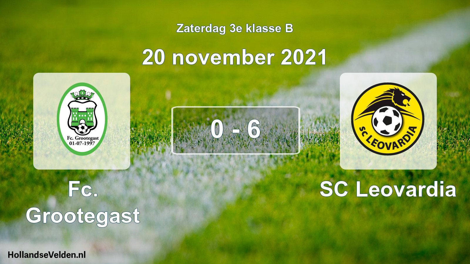 Total number of matches played: Fc. Grootegast - SC Leovardia 0 - 6 (20 November 2021)