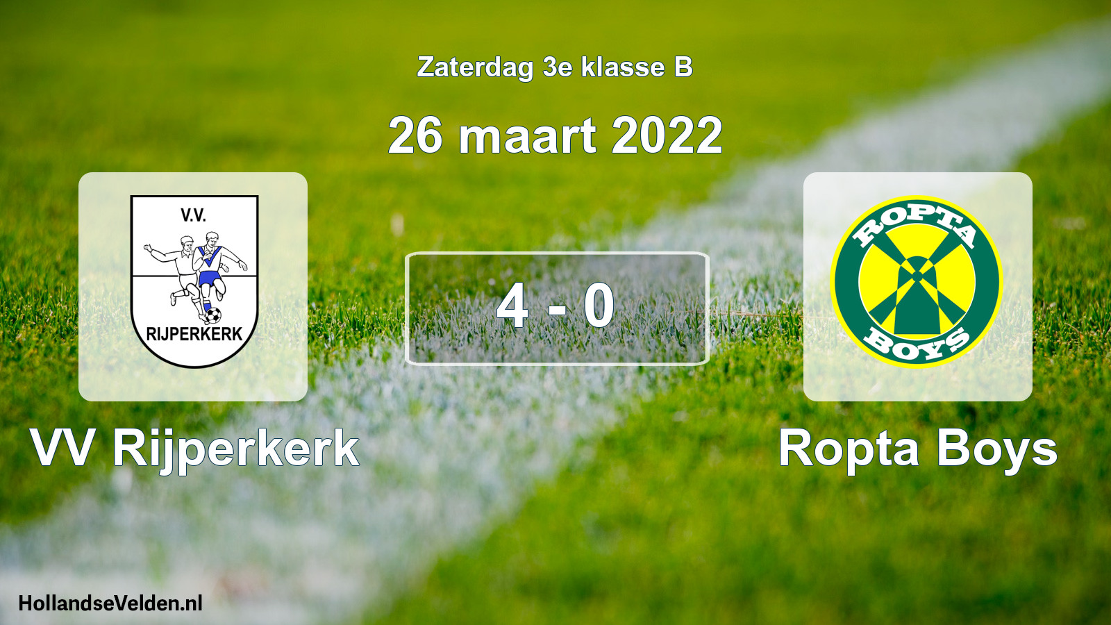 Total number of matches played: VV Rijperkerk - Ropta Boys 4 - 0 (26 March 2022)