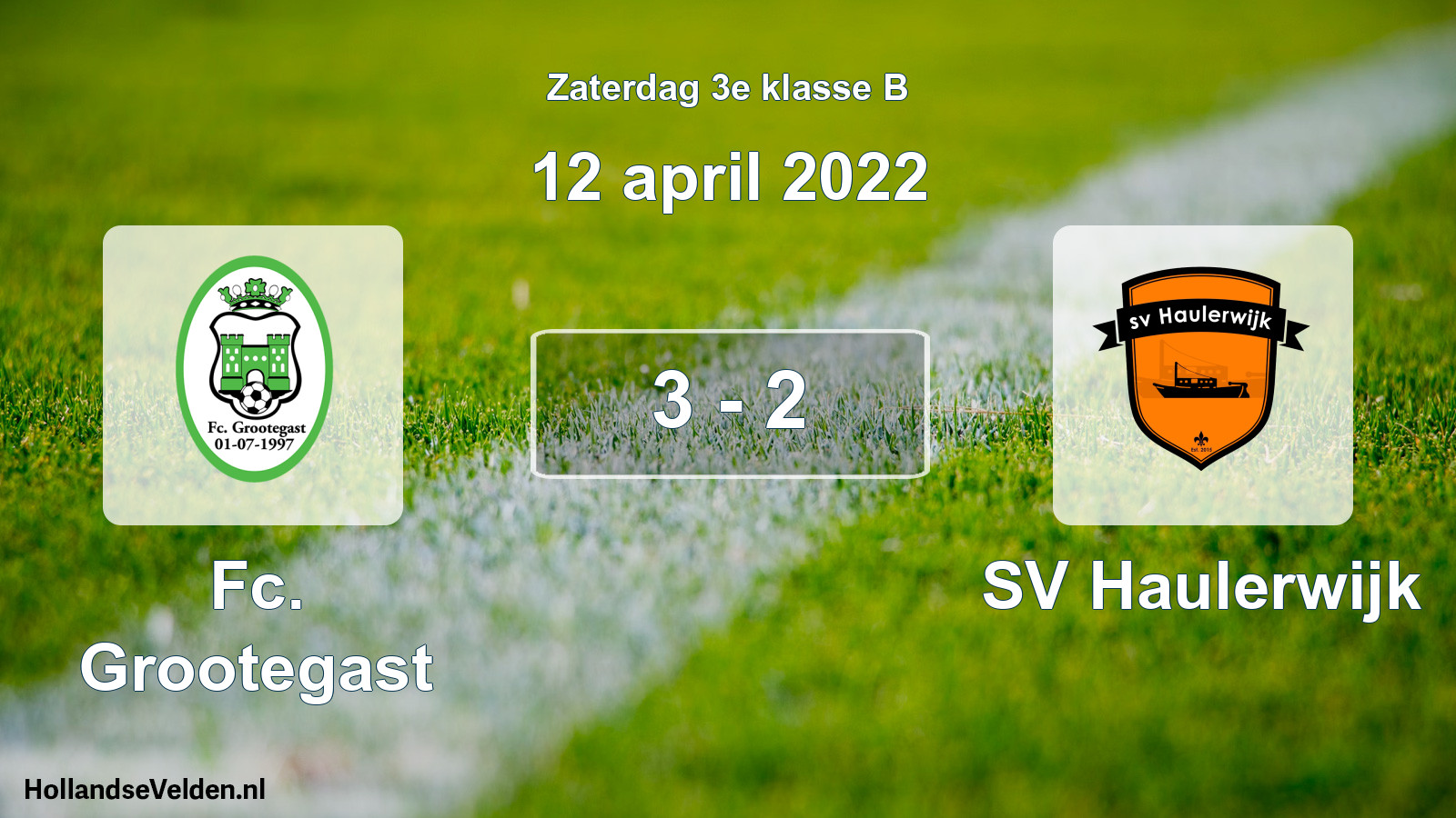 Total number of matches played: Fc. Grootegast - SV Haulerwijk 3 - 2 (12 April 2022)
