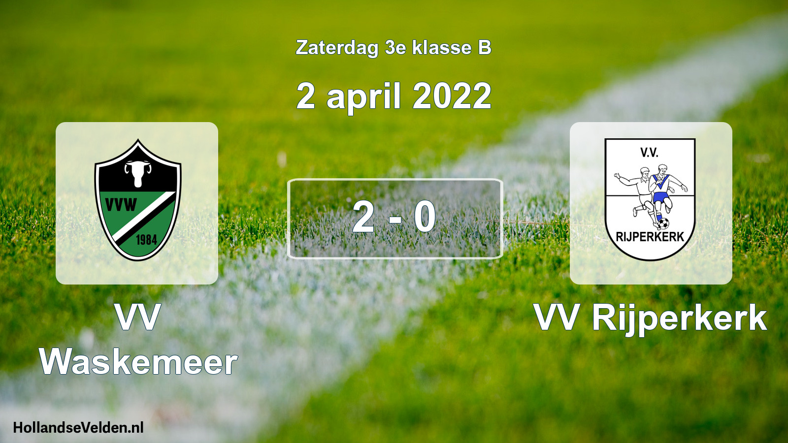 Total number of matches played: VV Waskemeer - VV Rijperkerk 2 - 0 (2 April 2022)