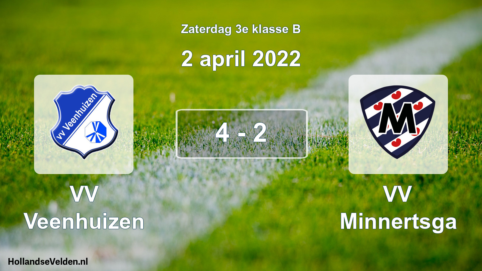 Total number of matches played: VV Veenhuizen - VV Minnertsga 4 - 2 (2 April 2022)