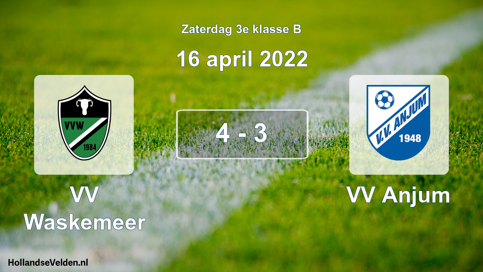 Total number of matches played: VV Waskemeer - VV Anjum 4 - 3 (16 April 2022)