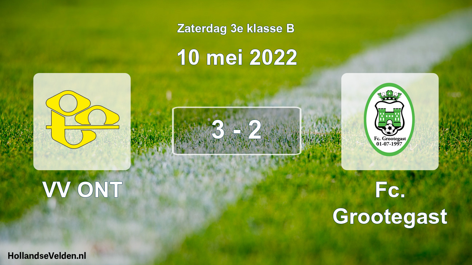 Total number of matches played: VV ONT - Fc. Grootegast 3 - 2 (10 May 2022)
