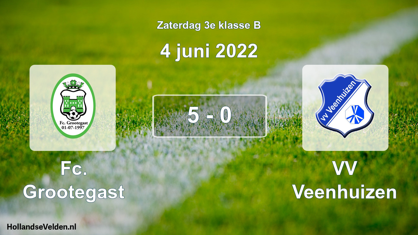 Total number of matches played: Fc. Grootegast - VV Veenhuizen 5 - 0 (4 June 2022)