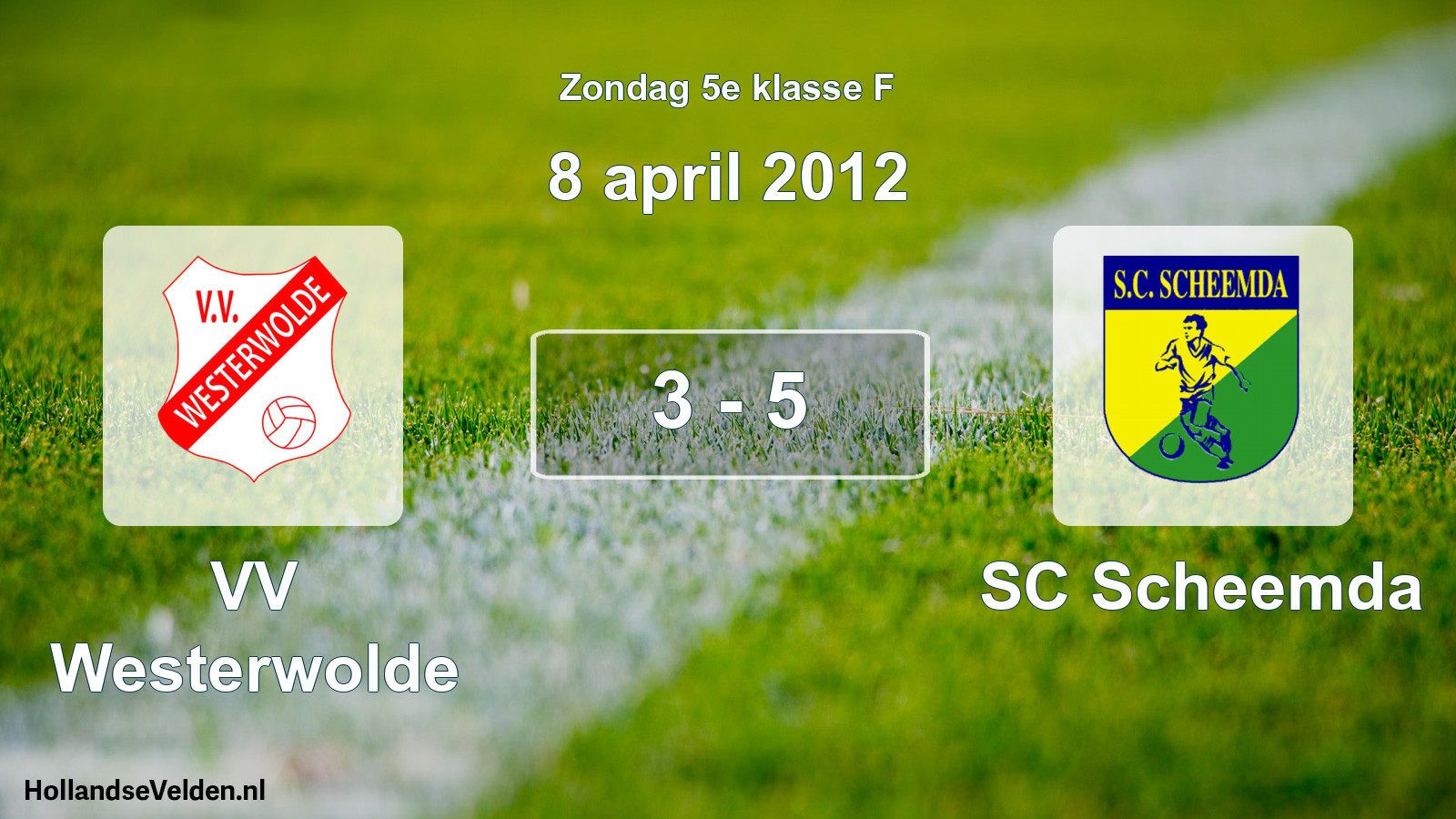 Total number of matches played: VV Westerwolde - SC Scheemda 3 - 5 (8 April 2012)